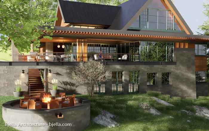 Concept rendering of a modern lake house in Canada