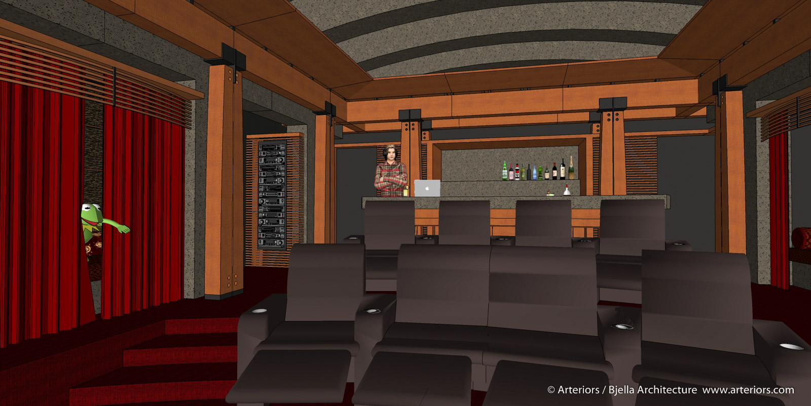 Sneak Peek - Modern Craftsman Style L.A. Home Theater | Bjella Architects